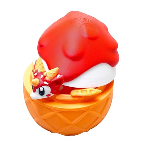 Dmuzsoih 3D Gedruckter Drache | Lebendiger Drache Mit Ei | Artikuliertes Bewegliches Modell Tier Spielzeug Deko | Für Schreibtisch Arbeitsplatz Schule Erwachsene Jugendliche von Dmuzsoih