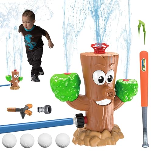 Dmuzsoih Baseball-Wassersprinkler, Wassersprühsprinkler Baseball, Baumwasserspiel, 360-Grad-Rotationsspray, Sprinkler-Baseball für Mädchen, Haustiere-Partyspiel von Dmuzsoih