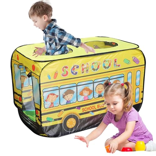 Dmuzsoih Kinderzelt, Zelt für Kleinkinder,Autoform faltbares Zelt im Freien - Bus-Thema Kinderspielzelt Spielhaus, faltbares Spielhauszelt für drinnen und draußen für Kleinkinder von Dmuzsoih