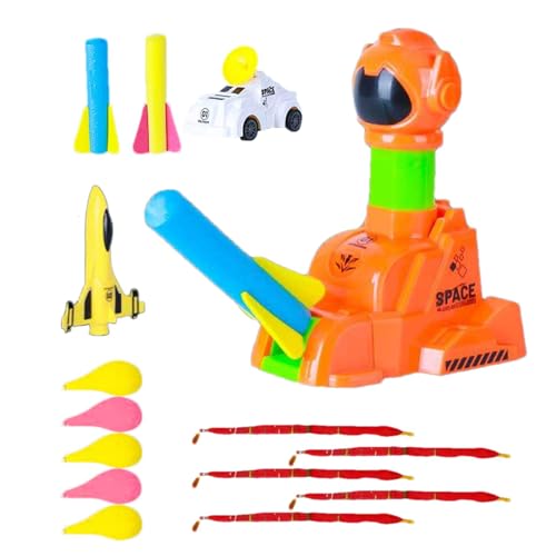 Dmuzsoih Raketenstartspielzeug,Raketenautospielzeug - Autostartspielzeug für Kinder,Raketenauto-Startspielzeug für den Außenbereich, enthält 2 Raketen, 1 Auto, 1 Flugzeug, 5 runde Ballons, 5 Lange von Dmuzsoih