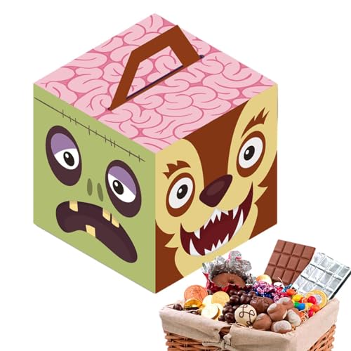 Halloween-Süßigkeitsbehälter - Interessante festliche Halloween-Keksschachteln | Kreativer, lustiger Halloween-Süßigkeitenhalter, Papierboxen für Kinder, Halloween-Klassenzimmerdekoration, Süßes oder von Dmuzsoih