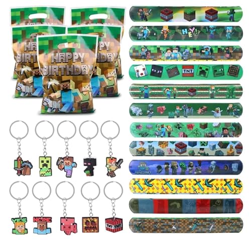 Dncvb Videospiel Party Mitgebsel, Miner Kindergeburtstag Gastgeschenke mit Miner Bleistifte Geschenktüten Schnapparmband Einladungskarten Schlüsselanhänger Give Aways Junge Pinata Füllung Dncvb Videospiel Party Mitgebsel, Miner Kindergeburtstag Gastgeschenke mit Miner Bleistifte Geschenktüten Schnapparmband Einladungskarten Schlüsselanhänger Give Aways Junge Pinata Füllung von Dncvb