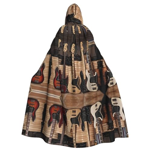 DngSer Gitarre Bass Musik Musikinstrumente Kapuzenumhang für Erwachsene - Ideal für Cosplay, Weihnachten, Bühnenkostüme, Maskerade, Halloween, Ostern Karneval von DngSer