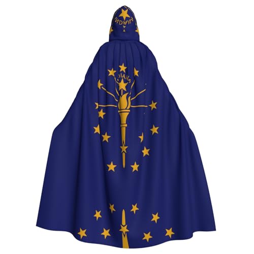 DngSer Indiana State Flag Kapuzenumhang für Erwachsene - Ideal für Cosplay, Weihnachten, Bühnenkostüme, Maskerade, Halloween, Ostern Karneval DngSer Indiana State Flag Kapuzenumhang für Erwachsene - Ideal für Cosplay, Weihnachten, Bühnenkostüme, Maskerade, Halloween, Ostern Karneval von DngSer