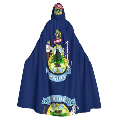 DngSer Maine State Flag Kapuzenumhang für Erwachsene - Ideal für Cosplay, Weihnachten, Bühnenkostüme, Maskerade, Halloween, Ostern Karneval DngSer Maine State Flag Kapuzenumhang für Erwachsene - Ideal für Cosplay, Weihnachten, Bühnenkostüme, Maskerade, Halloween, Ostern Karneval von DngSer