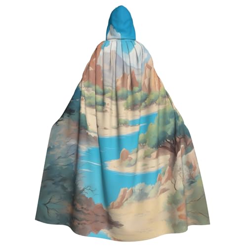 DngSer Oasis in the Desert Kapuzenumhang für Erwachsene - Ideal für Cosplay, Weihnachten, Bühnenkostüme, Maskerade, Halloween, Ostern Karneval von DngSer