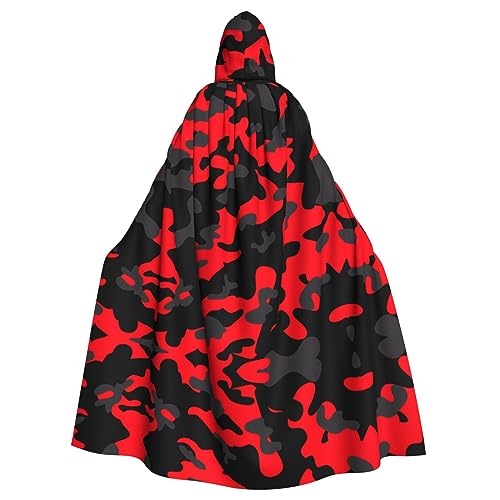 DngSer Roter Camouflage-Kapuzenumhang für Erwachsene, ideal für Cosplay, Weihnachten, Bühnenkostüme, Maskerade, Halloween, Osterkarneval DngSer Roter Camouflage-Kapuzenumhang für Erwachsene, ideal für Cosplay, Weihnachten, Bühnenkostüme, Maskerade, Halloween, Osterkarneval von DngSer