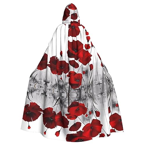 DngSer Roter Mohnblumen-Umhang mit Kapuze für Erwachsene, ideal für Cosplay, Weihnachten, Bühnenkostüme, Maskerade, Halloween, Ostern Karneval DngSer Roter Mohnblumen-Umhang mit Kapuze für Erwachsene, ideal für Cosplay, Weihnachten, Bühnenkostüme, Maskerade, Halloween, Ostern Karneval von DngSer