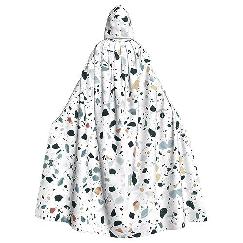 DngSer Terrazzo Marmor Pastell Kapuzenumhang für Erwachsene - Ideal für Cosplay, Weihnachten, Bühnenkostüme, Maskerade, Halloween, Ostern Karneval von DngSer