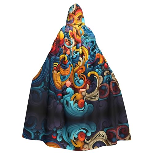 DngSer Umhang mit Kapuze mit bunten Streifen für Erwachsene - Ideal für Cosplay, Weihnachten, Bühnenkostüm, Maskenball, Halloween, Osterkarneval DngSer Umhang mit Kapuze mit bunten Streifen für Erwachsene - Ideal für Cosplay, Weihnachten, Bühnenkostüm, Maskenball, Halloween, Osterkarneval von DngSer