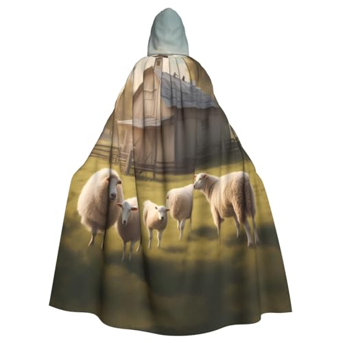 DngSer Viele süße Schafe Kapuzenumhang für Erwachsene - Ideal für Cosplay, Weihnachten, Bühnenkostüme, Maskerade, Halloween, Ostern Karneval DngSer Viele süße Schafe Kapuzenumhang für Erwachsene - Ideal für Cosplay, Weihnachten, Bühnenkostüme, Maskerade, Halloween, Ostern Karneval von DngSer