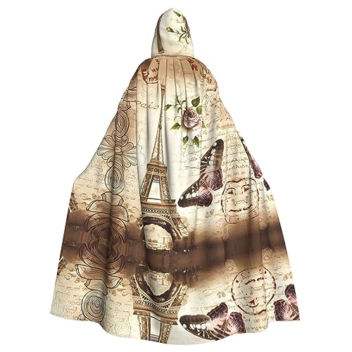 DngSer Vintage Paris Eiffelturm Schmetterling Kapuzenumhang für Erwachsene - Ideal für Cosplay, Weihnachten, Bühnenkostüme, Maskerade, Halloween, Ostern Karneval DngSer Vintage Paris Eiffelturm Schmetterling Kapuzenumhang für Erwachsene - Ideal für Cosplay, Weihnachten, Bühnenkostüme, Maskerade, Halloween, Ostern Karneval von DngSer