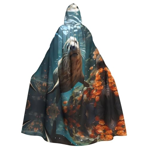 Robbenwelpe im Wasser Kapuzenumhang für Erwachsene - ideal für Cosplay, Weihnachten, Bühnenkostüme, Maskerade, Halloween, Ostern Karneval Robbenwelpe im Wasser Kapuzenumhang für Erwachsene - ideal für Cosplay, Weihnachten, Bühnenkostüme, Maskerade, Halloween, Ostern Karneval von DngSer