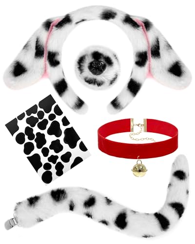 Dnicukii Dalmatiner-Ohren-Haarband, Hundekostüm, Dalmatiner-Kostüm für Damen, Halloween, Welpe, Hund Dnicukii Dalmatiner-Ohren-Haarband, Hundekostüm, Dalmatiner-Kostüm für Damen, Halloween, Welpe, Hund von Dnicukii
