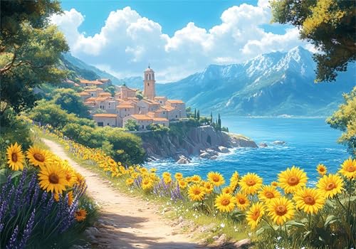 Am Meer Puzzle 500 Teile Erwachsene Klassische Puzzles Landschaft Jigsaw Anspruchsvoll Impossible Schwer Pädagogisches Spielzeug Kinder Holzpuzzlem Puzzlespiel Geeignet für alle Altersgruppen P-796 von Dnnufagg