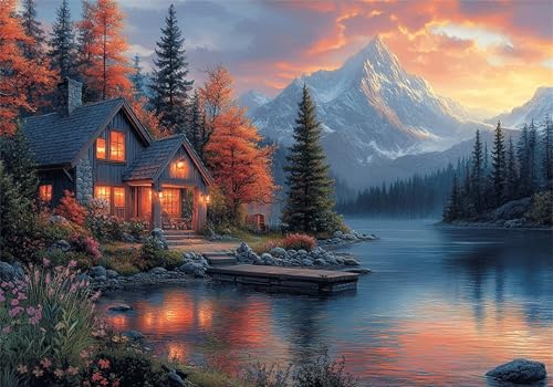 Berg Puzzle 3000 Teile Erwachsene Klassische Puzzles Landschaft Jigsaw Anspruchsvoll Impossible Schwer Pädagogisches Spielzeug Kinder Holzpuzzlem Groß Puzzlespiel Geeignet für alle Altersgruppen P-264 von Dnnufagg