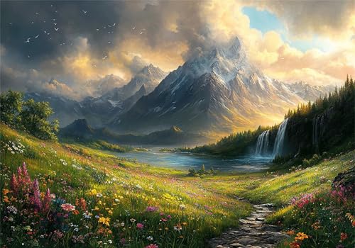 Berg Puzzle 5000 Teile Erwachsene Klassische Puzzles Landschaft Jigsaw Anspruchsvoll Impossible Schwer Pädagogisches Spielzeug Kinder Holzpuzzlem Groß Puzzlespiel Geeignet für alle Altersgruppen P-142 von Dnnufagg