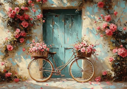 Blume Puzzle 300 Teile Erwachsene Klassische Puzzles Fahrrad Jigsaw Anspruchsvoll Impossible Schwer Pädagogisches Spielzeug Kinder Holzpuzzlem Groß Puzzlespiel Geeignet für alle Altersgruppen P-954 von Dnnufagg