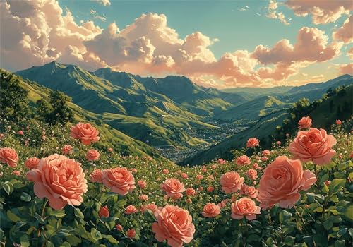 Blume Puzzle 500 Teile Erwachsene Klassische Puzzles Landschaft Jigsaw Anspruchsvoll Impossible Schwer Pädagogisches Spielzeug Kinder Holzpuzzlem Groß Puzzlespiel Geeignet für alle Altersgruppen P-855 von Dnnufagg