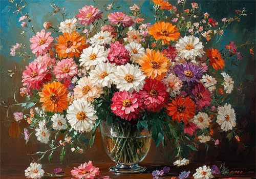 Blumen Puzzle 3000 Teile Erwachsene Klassische Puzzles Vase Jigsaw Anspruchsvoll Impossible Schwer Pädagogisches Spielzeug Kinder Holzpuzzlem Groß Puzzlespiel Geeignet für alle Altersgruppen P-739 von Dnnufagg