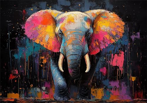 Elefant Puzzle 5000 Teile Erwachsene Klassische Puzzles Farbe Jigsaw Anspruchsvoll Impossible Schwer Pädagogisches Spielzeug Kinder Holzpuzzlem Groß Puzzlespiel Geeignet für alle Altersgruppen P-62 von Dnnufagg