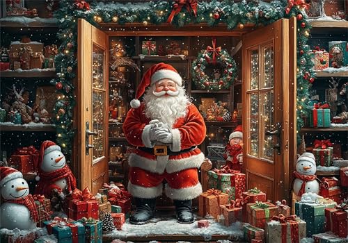 Festival Puzzle 300 Teile Erwachsene Klassische Puzzles Weihnachtsmann Jigsaw Anspruchsvoll Impossible Pädagogisches Spielzeug Kinder Holzpuzzlem Puzzlespiel Geeignet für alle Altersgruppen P-510 von Dnnufagg