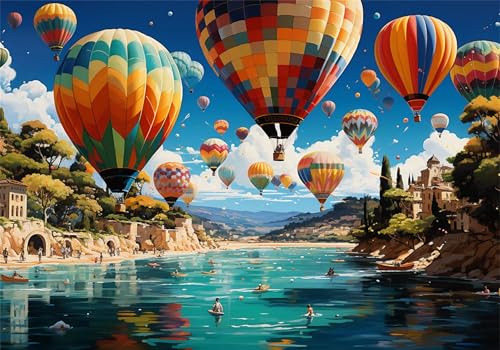 Heißluftballon Puzzle 5000 Teile Erwachsene Klassische Puzzles Landschaft Jigsaw Anspruchsvoll Impossible Pädagogisches Spielzeug Kinder Holzpuzzlem Puzzlespiel Geeignet für alle Altersgruppen P-256 von Dnnufagg