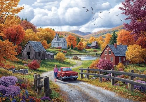 Herbst Puzzle 500 Teile Erwachsene Klassische Puzzles Ländlich Jigsaw Anspruchsvoll Impossible Schwer Pädagogisches Spielzeug Kinder Holzpuzzlem Groß Puzzlespiel Geeignet für alle Altersgruppen P-283 von Dnnufagg