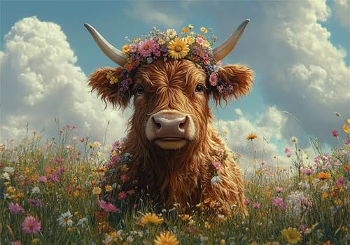 Hochlandrinder Puzzle 3000 Teile Erwachsene Klassische Puzzles Landschaft Jigsaw Anspruchsvoll Impossible Pädagogisches Spielzeug Kinder Holzpuzzlem Puzzlespiel Geeignet für alle Altersgruppen P-95 von Dnnufagg