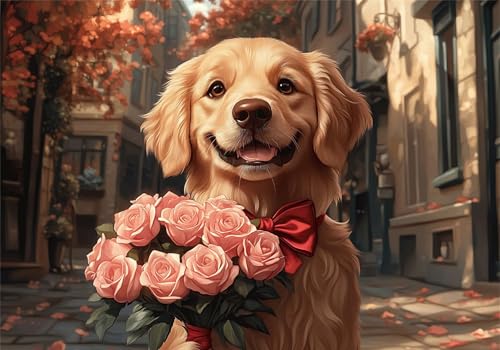 Hund Puzzle 5000 Teile Erwachsene Klassische Puzzles Rose Jigsaw Anspruchsvoll Impossible Schwer Pädagogisches Spielzeug Kinder Holzpuzzlem Groß Puzzlespiel Geeignet für alle Altersgruppen P-200 von Dnnufagg