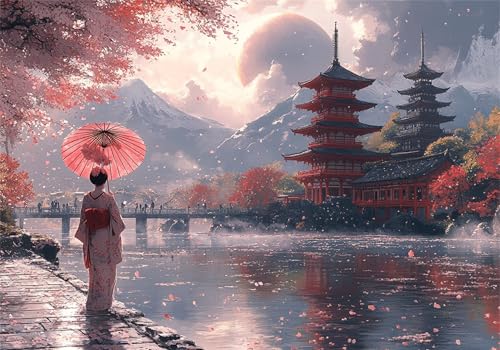 Japan Puzzle 5000 Teile Erwachsene Klassische Puzzles Frau Jigsaw Anspruchsvoll Impossible Schwer Pädagogisches Spielzeug Kinder Holzpuzzlem Groß Puzzlespiel Geeignet für alle Altersgruppen P-677 von Dnnufagg