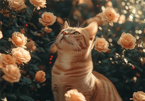 Katze Puzzle 1500 Teile Erwachsene Klassische Puzzles Blume Jigsaw Anspruchsvoll Impossible Schwer Pädagogisches Spielzeug Kinder Holzpuzzlem Groß Puzzlespiel Geeignet für alle Altersgruppen P-51 von Dnnufagg