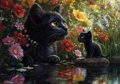 Katze Puzzle 500 Teile Erwachsene Klassische Puzzles Blume Jigsaw Anspruchsvoll Impossible Schwer Pädagogisches Spielzeug Kinder Holzpuzzlem Groß Puzzlespiel Geeignet für alle Altersgruppen P-441 von Dnnufagg