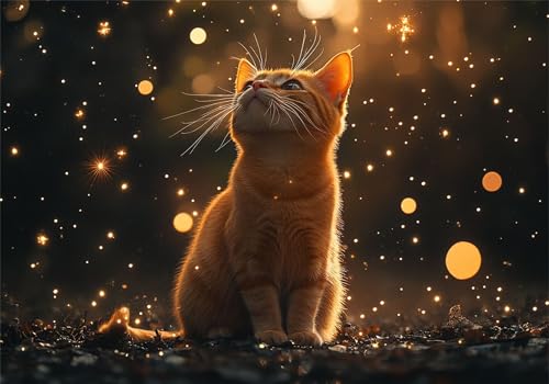 Katze Puzzle 500 Teile Erwachsene Klassische Puzzles Sternenhimmel Jigsaw Anspruchsvoll Impossible Schwer Pädagogisches Spielzeug Kinder Holzpuzzlem Puzzlespiel Geeignet für alle Altersgruppen P-998 von Dnnufagg