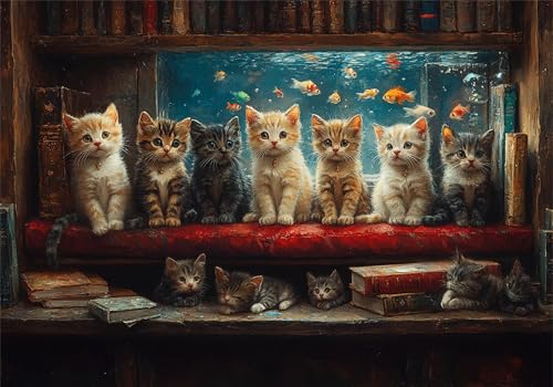 Katze Puzzle 500 Teile Erwachsene Klassische Puzzles Tier Jigsaw Anspruchsvoll Impossible Schwer Pädagogisches Spielzeug Kinder Holzpuzzlem Groß Puzzlespiel Geeignet für alle Altersgruppen P-478 von Dnnufagg
