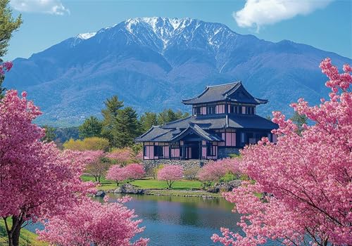 Kirschblüten Puzzle 5000 Teile Erwachsene Klassische Puzzles Berg Jigsaw Anspruchsvoll Impossible Schwer Pädagogisches Spielzeug Kinder Holzpuzzlem Puzzlespiel Geeignet für alle Altersgruppen P-371 von Dnnufagg