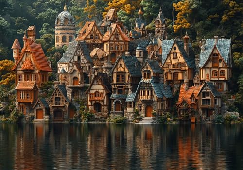 Kleine Stadt Puzzle 3000 Teile Erwachsene Klassische Puzzles Landschaft Jigsaw Anspruchsvoll Impossible Pädagogisches Spielzeug Kinder Holzpuzzlem Puzzlespiel Geeignet für alle Altersgruppen P-312 von Dnnufagg
