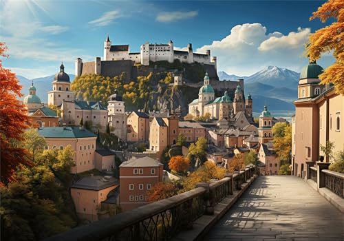 Kleine Stadt Puzzle 5000 Teile Erwachsene Klassische Puzzles Landschaft Jigsaw Anspruchsvoll Impossible Pädagogisches Spielzeug Kinder Holzpuzzlem Puzzlespiel Geeignet für alle Altersgruppen P-565 von Dnnufagg