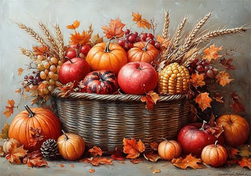 Kürbis Puzzle 500 Teile Erwachsene Klassische Puzzles Weizenähren Jigsaw Anspruchsvoll Impossible Schwer Pädagogisches Spielzeug Kinder Holzpuzzlem Puzzlespiel Geeignet für alle Altersgruppen P-909 von Dnnufagg