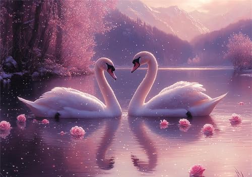 Landschaft Puzzle 300 Teile Erwachsene Klassische Puzzles Schwan Jigsaw Anspruchsvoll Impossible Schwer Pädagogisches Spielzeug Kinder Holzpuzzlem Puzzlespiel Geeignet für alle Altersgruppen P-34 von Dnnufagg