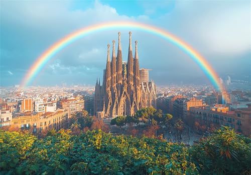 Landschaft Puzzle 500 Teile Erwachsene Klassische Puzzles Regenbogen Jigsaw Anspruchsvoll Impossible Schwer Pädagogisches Spielzeug Kinder Holzpuzzlem Puzzlespiel Geeignet für alle Altersgruppen P-764 von Dnnufagg