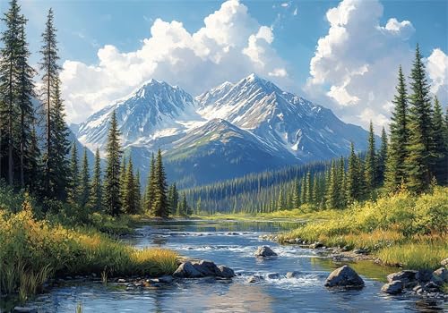Landschaft Puzzle 5000 Teile Erwachsene Klassische Puzzles Berg Jigsaw Anspruchsvoll Impossible Schwer Pädagogisches Spielzeug Kinder Holzpuzzlem Groß Puzzlespiel Geeignet für alle Altersgruppen P-678 von Dnnufagg