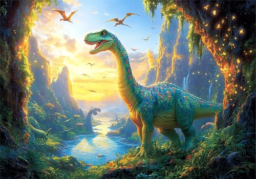 Landschaft Puzzle 5000 Teile Erwachsene Klassische Puzzles Dinosaurier Jigsaw Anspruchsvoll Impossible Pädagogisches Spielzeug Kinder Holzpuzzlem Puzzlespiel Geeignet für alle Altersgruppen P-469 von Dnnufagg