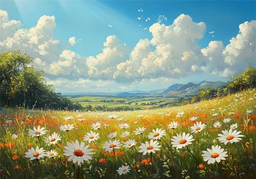 Landschaft Puzzle 5000 Teile Erwachsene Klassische Puzzles Gänseblümchen Jigsaw Anspruchsvoll Impossible Pädagogisches Spielzeug Kinder Holzpuzzlem Puzzlespiel Geeignet für alle Altersgruppen P-734 von Dnnufagg