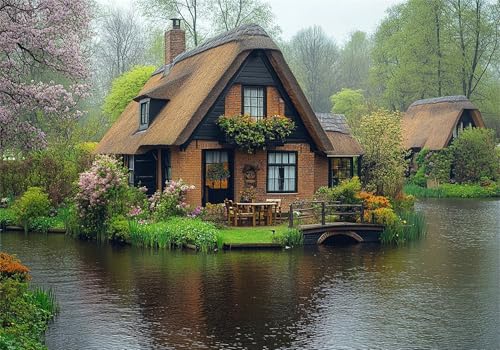 Landschaft Puzzle 5000 Teile Erwachsene Klassische Puzzles Haus Jigsaw Anspruchsvoll Impossible Schwer Pädagogisches Spielzeug Kinder Holzpuzzlem Groß Puzzlespiel Geeignet für alle Altersgruppen P-25 von Dnnufagg