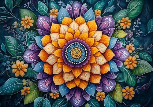 Mandala Puzzle 500 Teile Erwachsene Klassische Puzzles Blume Jigsaw Anspruchsvoll Impossible Schwer Pädagogisches Spielzeug Kinder Holzpuzzlem Groß Puzzlespiel Geeignet für alle Altersgruppen P-995 von Dnnufagg