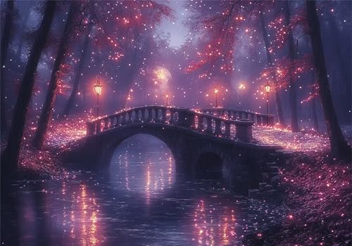 Nacht Puzzle 5000 Teile Erwachsene Klassische Puzzles Kleine Brücke Jigsaw Anspruchsvoll Impossible Schwer Pädagogisches Spielzeug Kinder Holzpuzzlem Puzzlespiel Geeignet für alle Altersgruppen P-81 von Dnnufagg