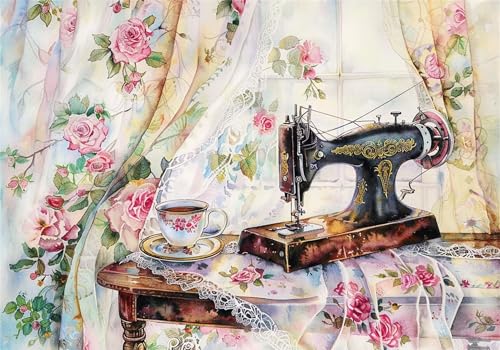 Nähmaschine Puzzle 3000 Teile Erwachsene Klassische Puzzles Blume Jigsaw Anspruchsvoll Impossible Schwer Pädagogisches Spielzeug Kinder Holzpuzzlem Puzzlespiel Geeignet für alle Altersgruppen P-349 von Dnnufagg