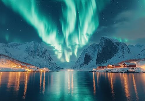 Nordlicht Puzzle 3000 Teile Erwachsene Klassische Puzzles Berg Jigsaw Anspruchsvoll Impossible Schwer Pädagogisches Spielzeug Kinder Holzpuzzlem Groß Puzzlespiel Geeignet für alle Altersgruppen P-448 von Dnnufagg