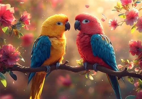 Papagei Puzzle 5000 Teile Erwachsene Klassische Puzzles Blume Jigsaw Anspruchsvoll Impossible Schwer Pädagogisches Spielzeug Kinder Holzpuzzlem Groß Puzzlespiel Geeignet für alle Altersgruppen P-237 von Dnnufagg